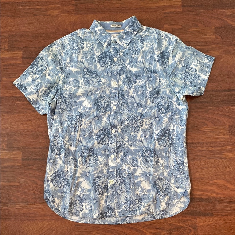 Original Penguin Light Blue Floral Button-Down Shirt